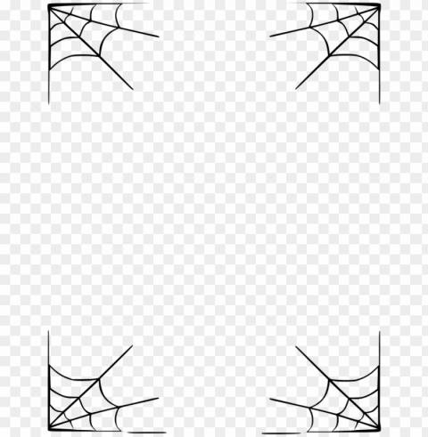 halloween border vector free image transparent - spider web frame PNG format with no background