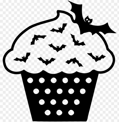 halloween cup cake bats decoration Background-less PNGs