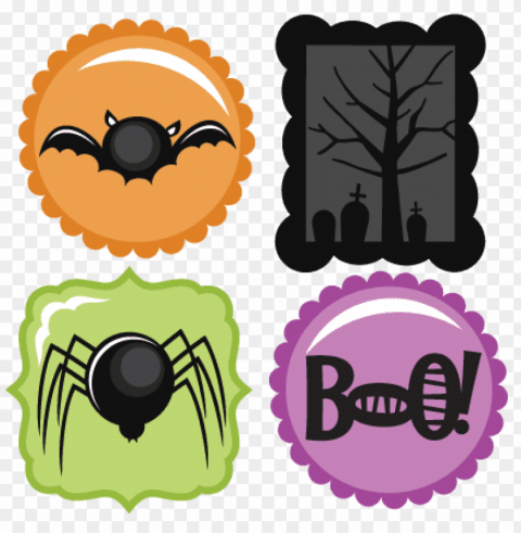 Halloween Icons Set Svg Scrapbook Title Spiderweb Svg - Free Halloween Icons PNG Object Isolated With Transparency