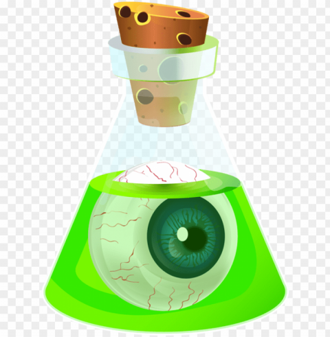 halloween poison potion with eyeball - clipart potion Isolated Item on Clear Transparent PNG