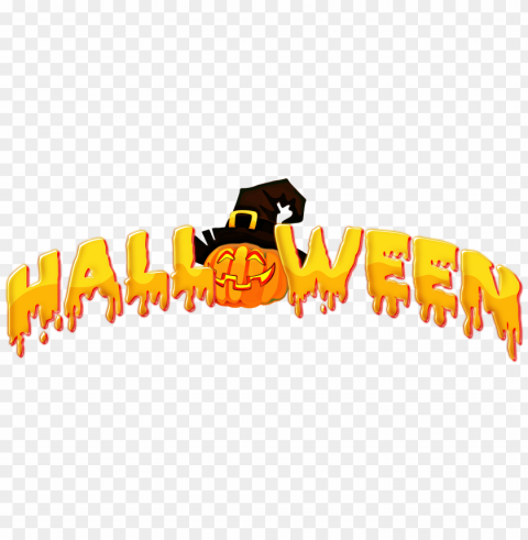 halloween title with pumpkin Clear Background Isolated PNG Graphic