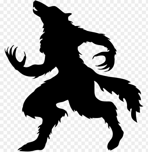 halloween werewolf silhouette image Transparent Cutout PNG Isolated Element