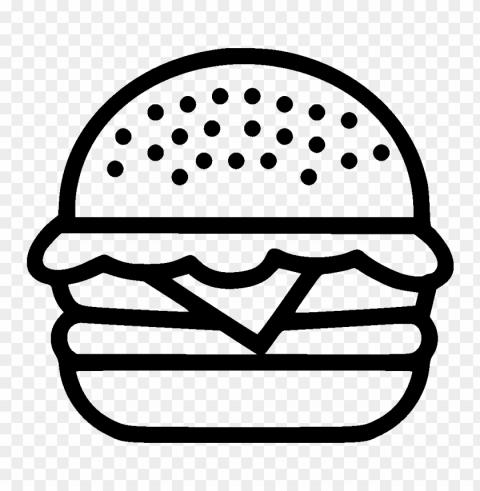 hamburger junk food black icon PNG with transparent overlay