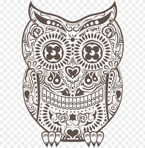 hamsa drawing owl - day of dead owls PNG Image with Transparent Cutout