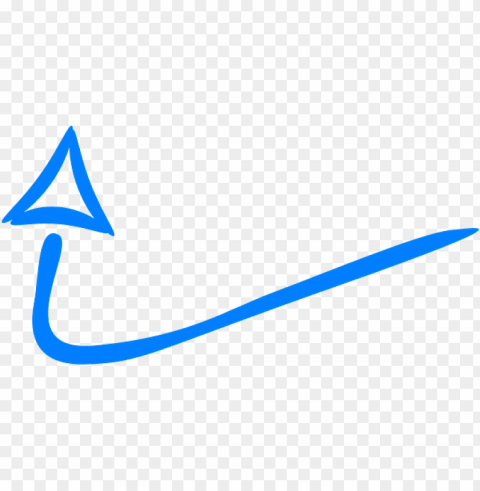 hand drawn arrow blue Transparent Background PNG Isolated Design