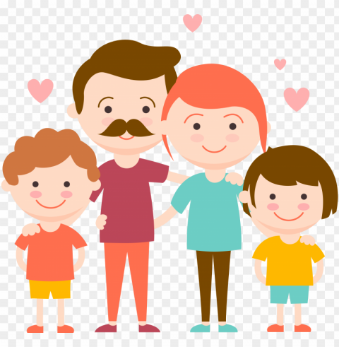 hand drawn cartoon family decoration vector PNG images for merchandise