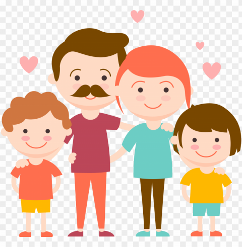 Hand Drawn Cartoon Family Decoration Vector PNG Images For Merchandise