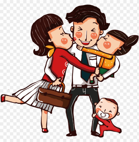 hand drawn cartoon family decoration vector - 相亲 相爱 一家 人 Transparent PNG graphics variety PNG transparent with Clear Background ID be9befcf