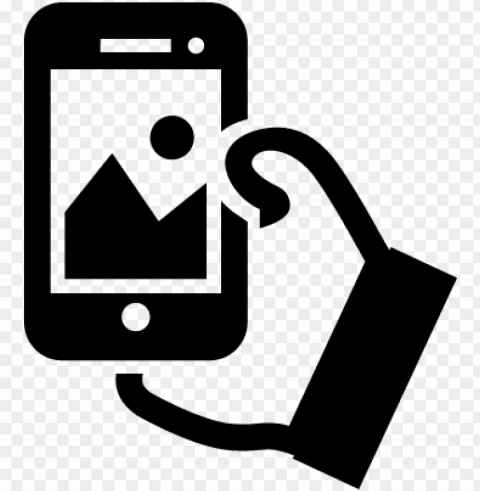 hand holding cellphone to take a selfie vector - take a picture ico PNG Image with Clear Background Isolated