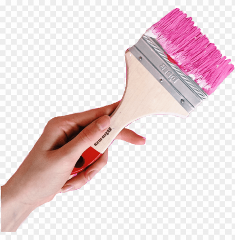 hand holding paint brush paintbrush painting pink - pink paint brush Free download PNG with alpha channel