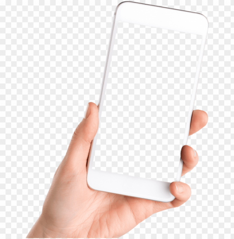 hand holding smartphone - phone in hand Isolated Subject in Transparent PNG Format