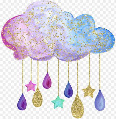 hand painted a colorful cloud - baby gender reveal invitation clouds HighQuality PNG with Transparent Isolation