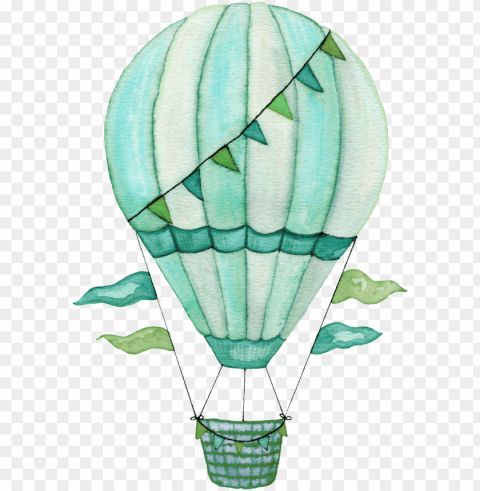 hand painted blue hot air balloon - hot air balloon watercolor Transparent design PNG