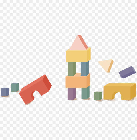 hand painted cartoon building blocks - 積木 卡通 PNG pics with alpha channel