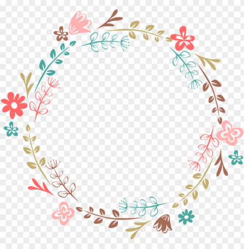 hand-painted cartoon leaf flower wreath transparent - flower wreath transparent PNG images with alpha mask