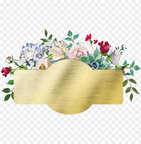 hand painted golden background flowers transparent - pastel flower frame PNG graphics with alpha transparency broad collection