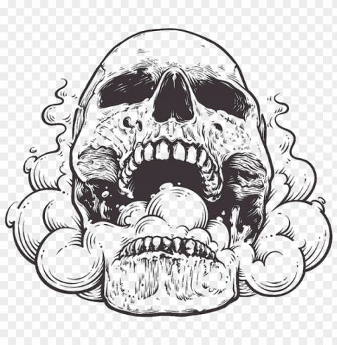 hand painted skulls transprent free - skull open mouth drawi Transparent PNG download