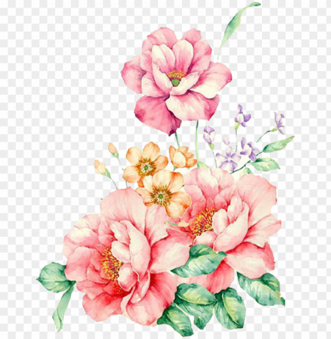 hand-painted vivid colorful flowers and ornamental - imgur flower Transparent Background Isolated PNG Design PNG transparent with Clear Background ID 3327e1d2