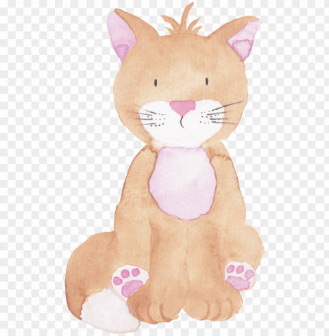 hand painted watercolor cat doll transparent cartoon - watercolor painti Clear PNG file PNG transparent with Clear Background ID efc1d851