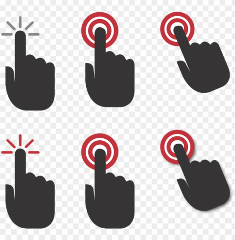 handclickclick herefingertouchclick icon - click through rate icon Isolated Design Element on Transparent PNG