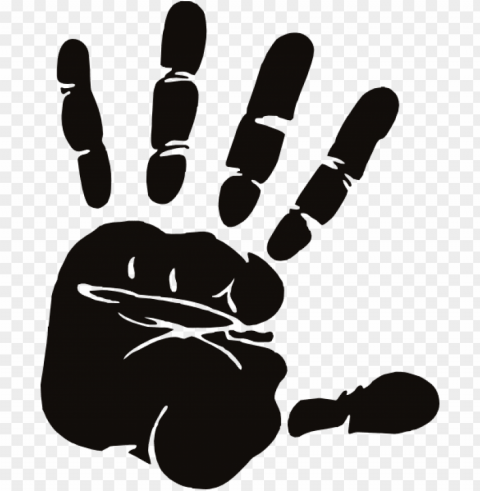 handprint clip art at clker - hand print clipart black and white Clean Background Isolated PNG Character