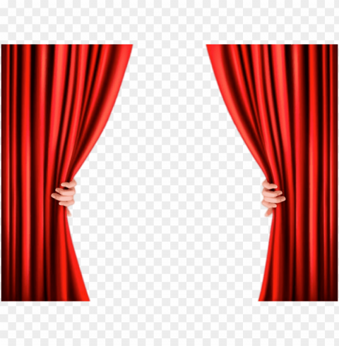 hands opening velvet curtains PNG images for banners
