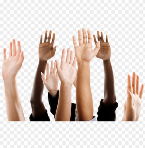 hands up narrow - democracy and multicultural educatio Isolated Artwork with Clear Background in PNG
