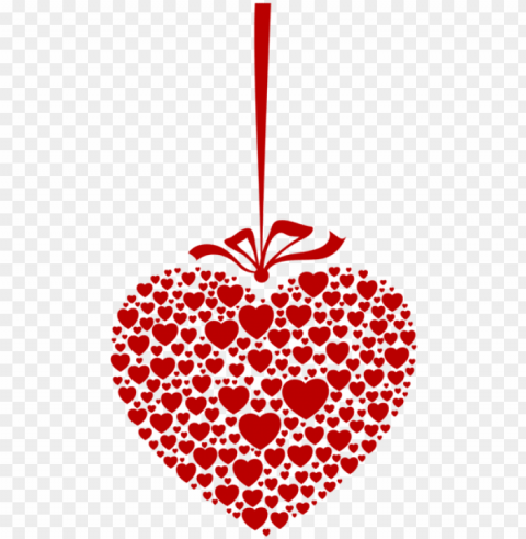hanging heart transparent clip art image - hanging valentine hearts PNG with no bg