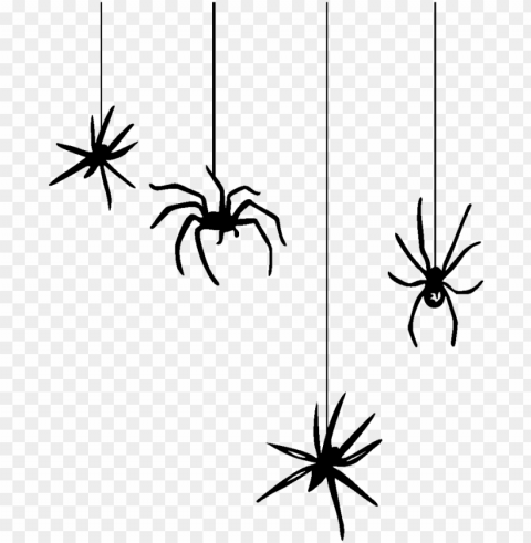 hanging spider - spiders halloween Isolated Design Element in Clear Transparent PNG