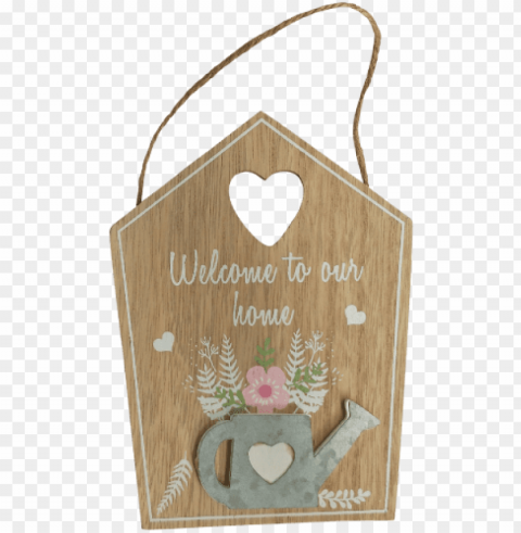 hanging welcome house sign 16cm - plank PNG Isolated Subject on Transparent Background