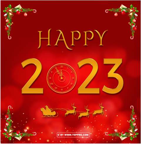 happy 2023 card eve clock free background PNG Image Isolated with Clear Transparency