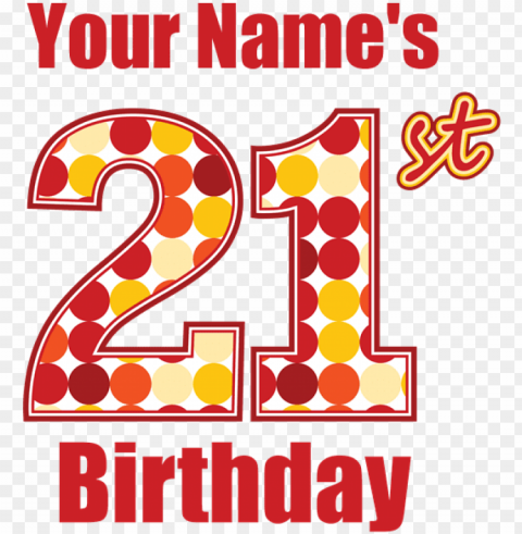 happy 21st birthday - happy 21st birthday - personalized greeting card PNG for blog use