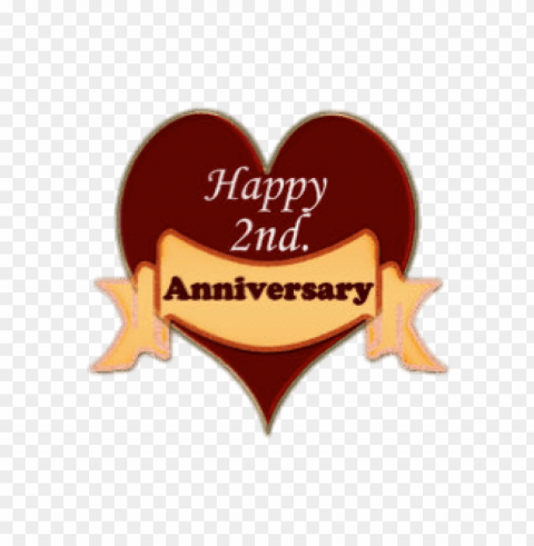 happy 2nd anniversary heart Isolated Element on Transparent PNG