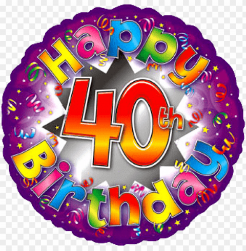 happy 40th birthday PNG files with transparent canvas collection