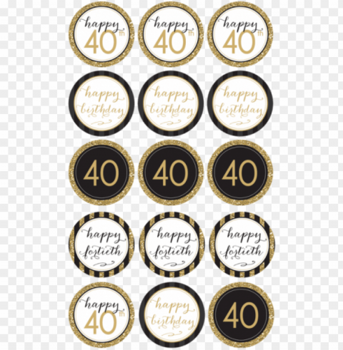 happy 40th birthday cupcakes - happy 25th birthday cake topper Transparent Background PNG Isolated Pattern