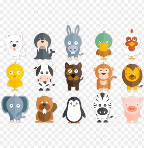 happy animals illustrations free vector and the PNG files with alpha channel assortment