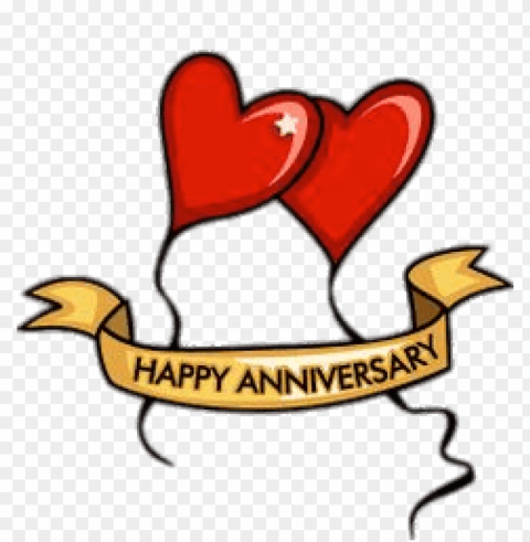 happy anniversary heart balloons Isolated Element with Transparent PNG Background