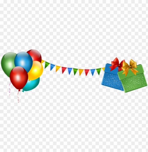 happy birthday balloons border vector and photo - party decorations transparent Isolated Character on HighResolution PNG