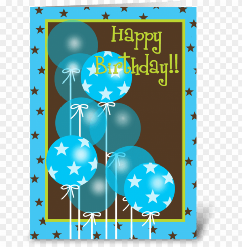 happy birthday blue balloons greeting card - pink happy birthday balloons Transparent PNG Image Isolation