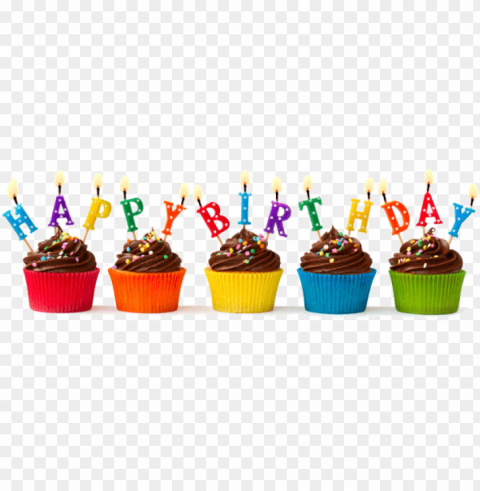 happy birthday cupcakes Transparent PNG Isolated Object Design