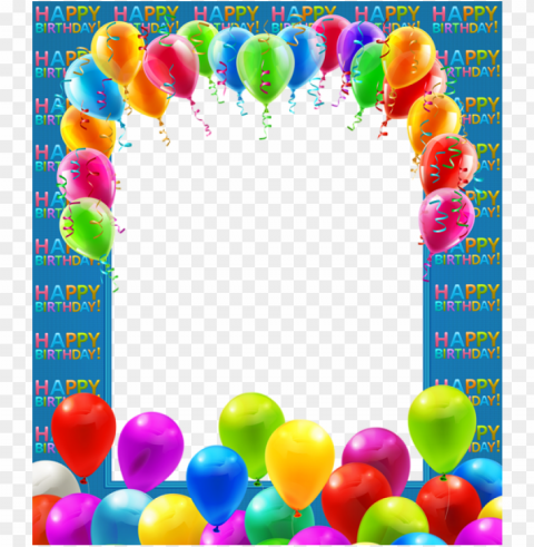 happy birthday frame birthday wishes birthday frames - balloons frame Transparent Background Isolated PNG Icon