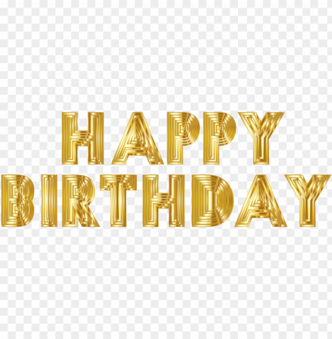 Happy Birthday Gold Transparent PNG Pictures For Editing