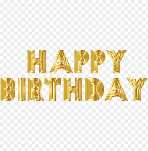 happy birthday gold Transparent PNG pictures for editing