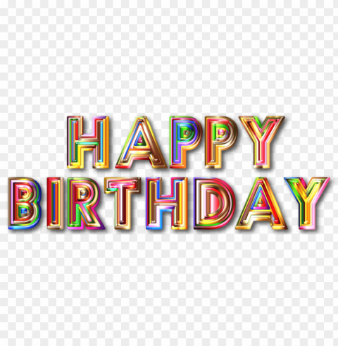 happy birthday neon sign Clean Background Isolated PNG Design