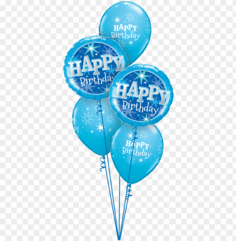 happy birthday pink blue sparkle - blue sparkle happy birthday foil balloo Clear PNG graphics