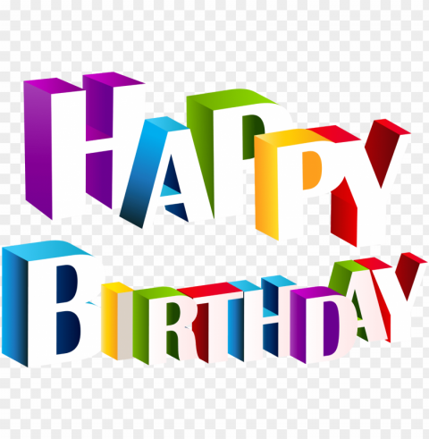 happy birthday text 3d art free - 3d happy birthday PNG transparent stock images