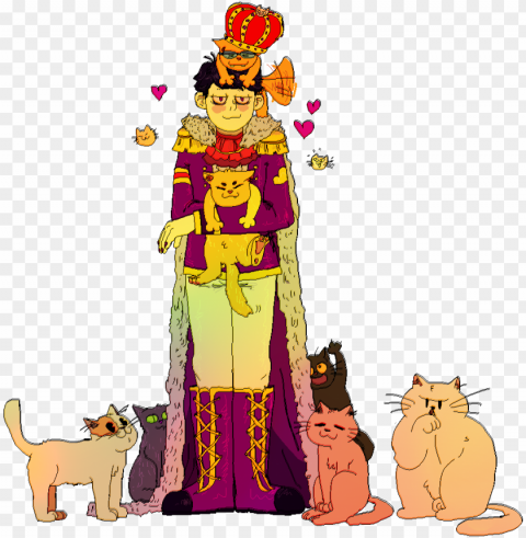  happy cat prince ichimatsu to maintain the balance Isolated Character with Transparent Background PNG