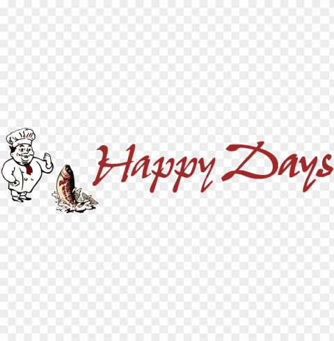happy days restaurant - calligraphy Transparent PNG Isolated Graphic Element
