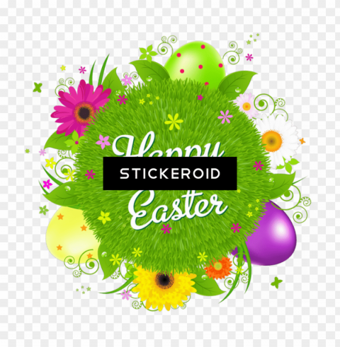 happy easter - novelty beautiful happy easter floral design - standups PNG graphics with transparency