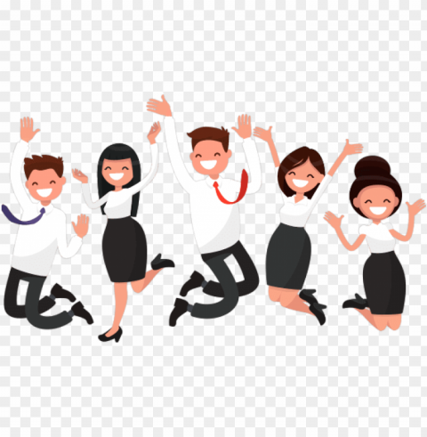 happy employees PNG transparent graphics for download